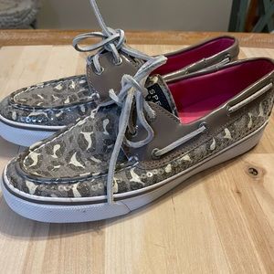 Sperry top-sider sequin leopard print shoes size 7.5